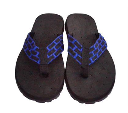 Stay Safe & Germ Free While Showering - Cushion-Relax Shower Sandals - Black/Blue Reggae