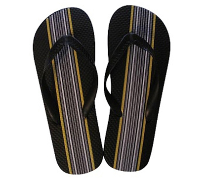 Black with Vertical Stripes - Shower Sandals Just For Guys