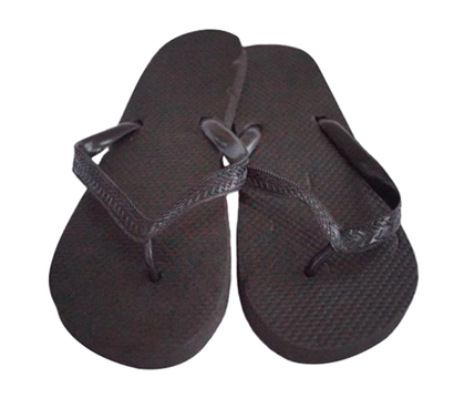 College Students Love Traditionally Colored Dorm Supplies - Black with Black Strap - Shower Sandal