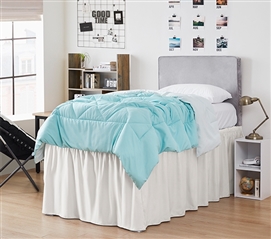 Wrap Around Bed Skirt Twin XL Bed Skirt Off White Bed Skirt 32 Inch Drop Elastic Bed Skirt With Split Corners