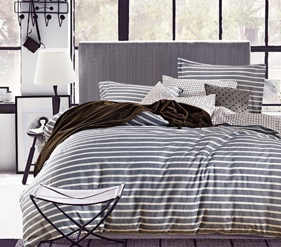 Classic Gray Stripes Twin XL Comforter