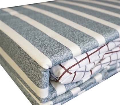Classic Gray Stripes Twin XL Sheet Set Twin XL Bedding Dorm Bedding