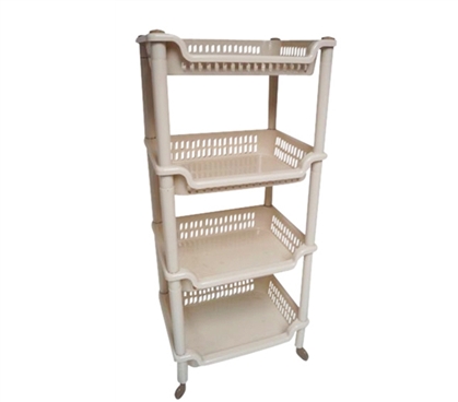 4-Shelf College Dorm Room Storage Rolling Unit