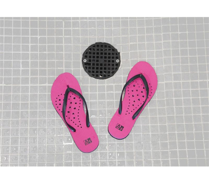 Showaflops - Women's Antimicrobial Shower Sandal - Hot Pink/Black - Needed For College