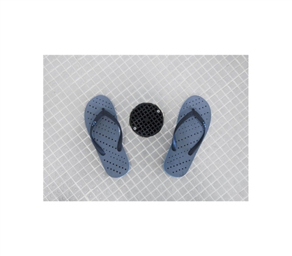 Showaflops - Men's Antimicrobial Shower Sandal - Gray/Aqua - Needed For College