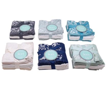 6 Piece Washcloth Set Dorm Bathroom Essentials Quality Cotton Washcloths for Bathroom