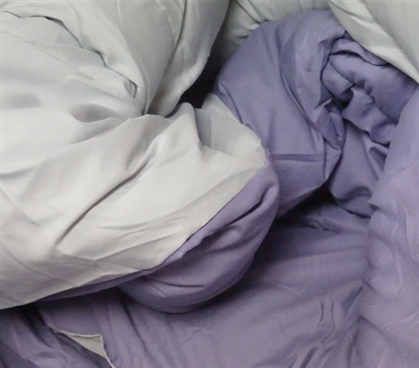 Daybreak Purple/Glacier Gray Reversible College Comforter - Twin Extra Long Dorm Bedding