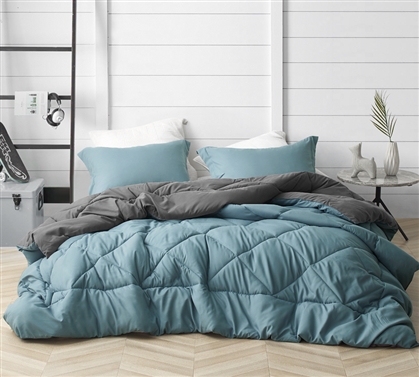 Smoke Blue/Granite Gray Full Comforter