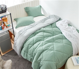 Iceberg Green/Glacier Gray Full Comforter - Oversized Full XL Bedding