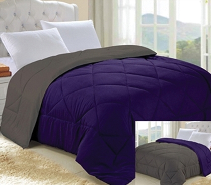Downtown Purple/Granite Gray Reversible College Comforter - Twin XL