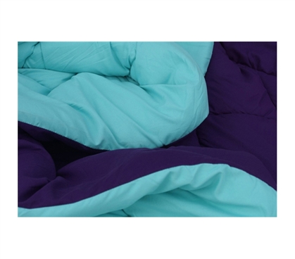 Caribbean Ocean/Downtown Purple Reversible College Comforter - Twin XL
