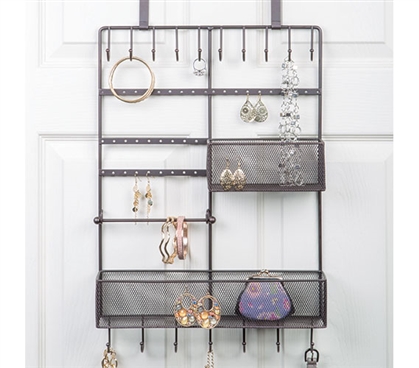 Over The Door Bronze Jewelry Organizer