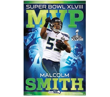 Malcolm Smith - Super Bowl XLVIII Poster - Wall Decor For Dorms