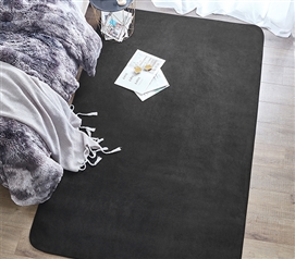 Quality, soft and comfortable dorm carpet neutral black Machine Washable Dorm Rug