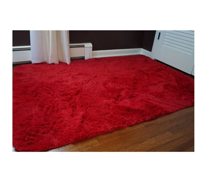 Soft To The Touch - College Plush Rug - Redder than Red Dorm Decoration