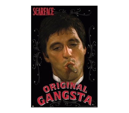 Scarface - Original Gangsta College Dorm Poster shows the best of the gangsters in this dorm room size poster