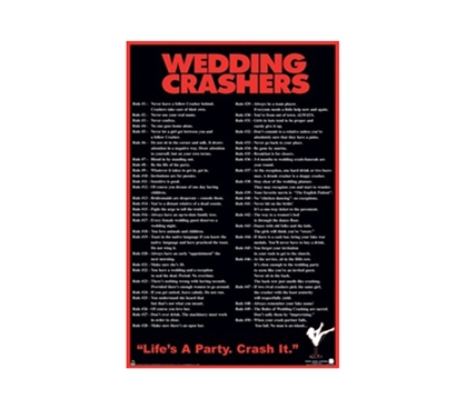Wedding Crashers Funny College Dorm Wall Poster dorm room size boys college decoration features wedding crashers tips