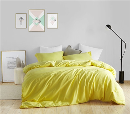 College Bedding Set Twin XL Duvet Cover Microfiber Colorful Yellow Dorm Decor