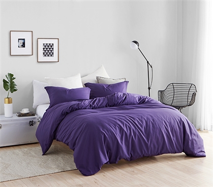 Machine Washable Microfiber Soft Twin XL Dorm Bedding Duvet Cover Beautiful Purple Reign Color
