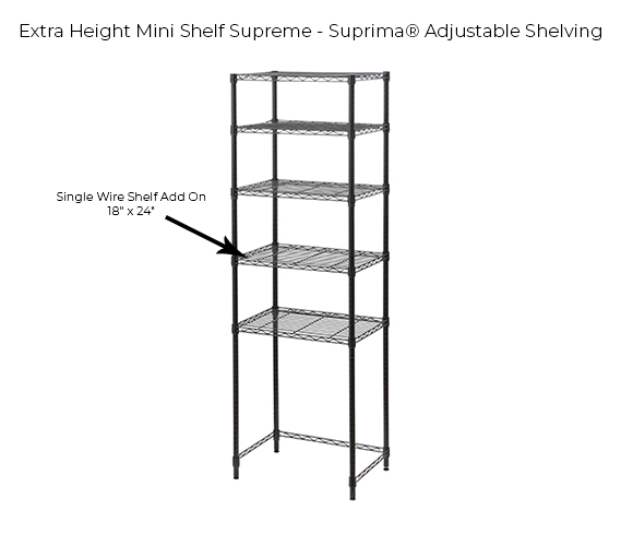 DormCo Suprima Extra Height Mini Shelf Supreme - White