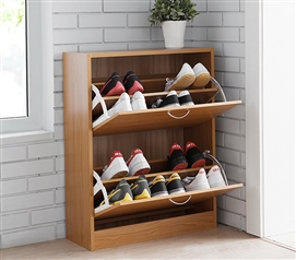 Yak About It Double Door Shoe Cabinet - Beech