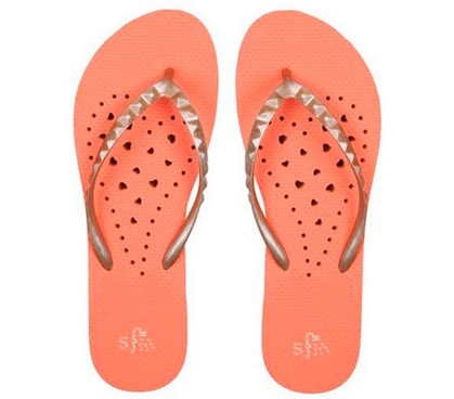 Showaflops - Women's Antimicrobial Shower Sandal - Orange/Gold