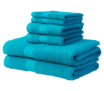 Ultra Quick Dry Towel Set - 6 Piece 100% Cotton - Teal