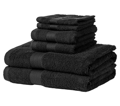 Ultra Quick Dry Towel Set - 6 Piece 100% Cotton - Onyx