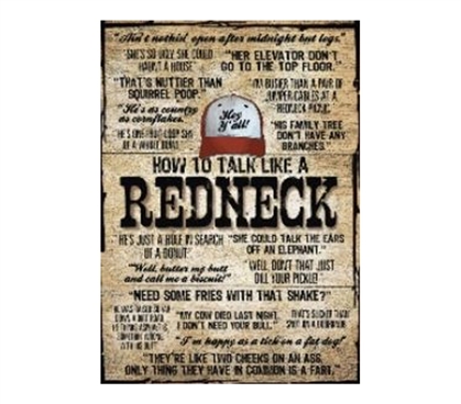 How To Talk Like A Redneck Tin Sign