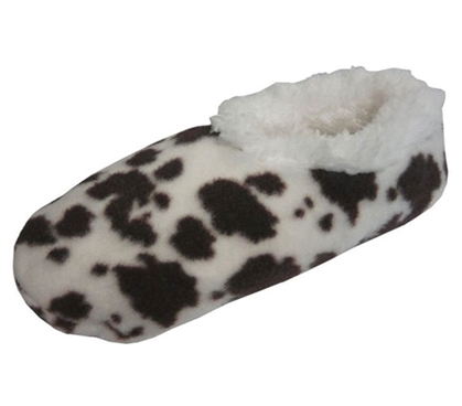 Dorm Room Supplies Sherpa Lined Slipper Socks Cow Print Cute High School Graduation Gifts