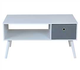 Dorm Furniture for Everyday Use - Modern Coffee Table with Bin - White - Dorm Furniture