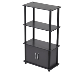 4 Tier Storage Shelf with Cabinet - Grey