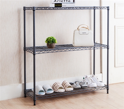 Essential College Closet Organizer Useful SuprimaÂ® Gray Shelving Unit for Dorm Room