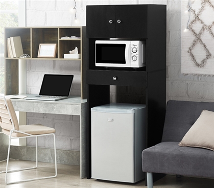 College Essentials Checklist Dorm Cabinet for Fridge Microwave Shelf with Storage Dorm Room Set Up