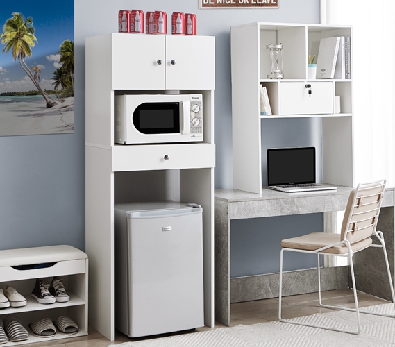 College Essentials for Dorm Living Small Dorm Kitchen Organization Wood Mini  Fridge Stand with Storage