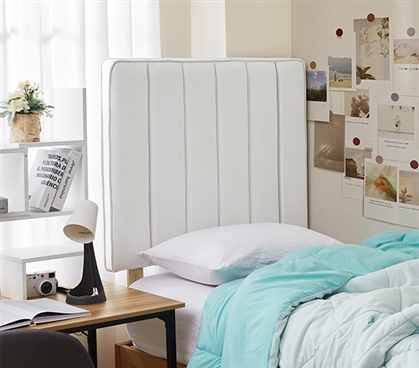 Linen Twin XL Headboard Channel Tufted Bed Dorm Room Bedding Essentials College Decor