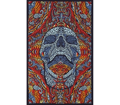 3D Mindful Skull Tapestry