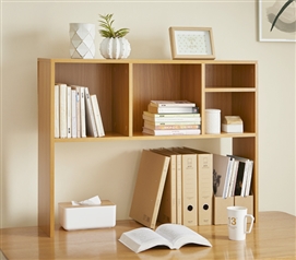 The College Cube - Dorm Desk Bookshelf - Beech (Natural Wood) Dorm Shelving Dorm Essentials College Supplies