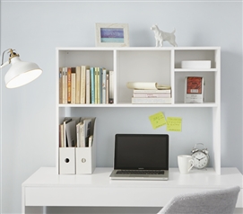 The College Cube - Dorm Desk Bookshelf - White Dorm Essentials Dorm Storage Solutions
