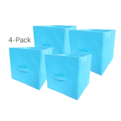 TUSKÂ® Fold Up Cube 4-Pack - Aqua Dorm Storage Solutions Dorm Room Storage