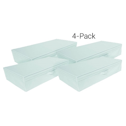 TUSKÂ® Underbed Folding Box 4-Pack - Calm Mint Under Bed Storage Dorm Necessities