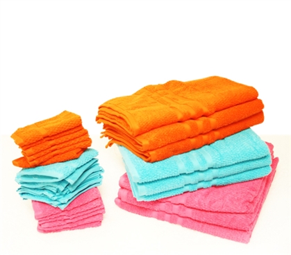 Towel and Washcloth Set - Plush Brights College Supplies