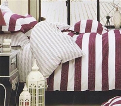 Dorm Bedding for Girls Twin Extra Long Comforter Intrinsic Stripe TXL Comforter Set