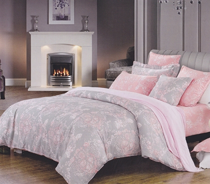 Girls Dorm Bedding TXL Overcast Pink Dorm Room Comforter