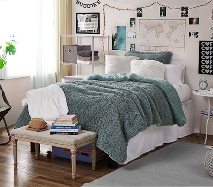 Puts This To Sleep - Coma Inducer Twin XL Comforter - Emerald Gray