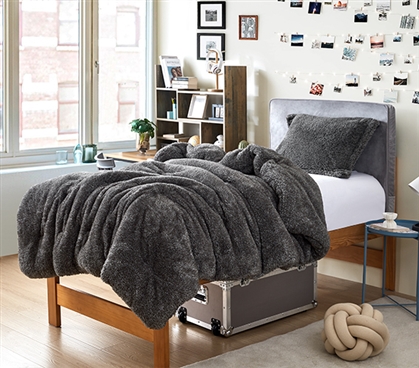 Extra Long Twin Sherpa Comforter Trendy Dorm Room Decor Cozy Soft Plush College Bedding