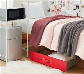 Texture Brand - Rolling Under Bed Storage Drawer - Red