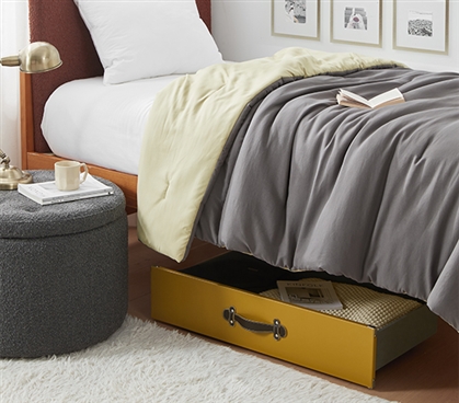 Texture Brand - Rolling Under Bed Storage Drawer - Driftwood Brown