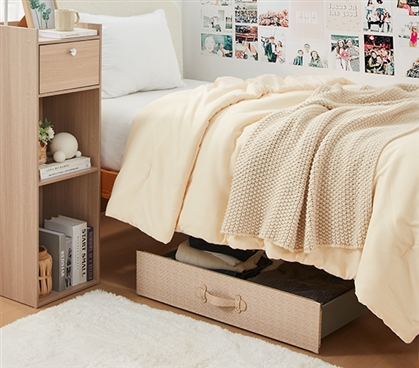 Texture Brand - Rolling Under Bed Storage Drawer - Taupe Weave