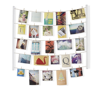 Clothesline Photo Display - White